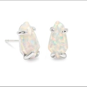 Kendra Scott Jillian Earrings in White Kyocera Opal